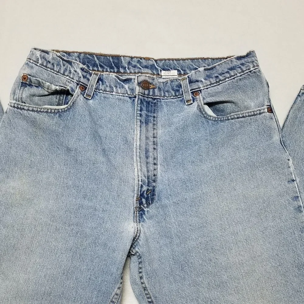 VINTAGE 1996 Levi's 550 Relaxed Fit Tapered Leg Distressed Stone Wash Mom Jeans
